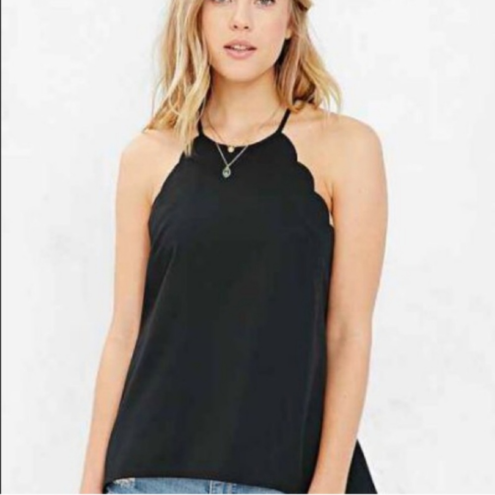 Kimchi Blue scalloped High-Neck top